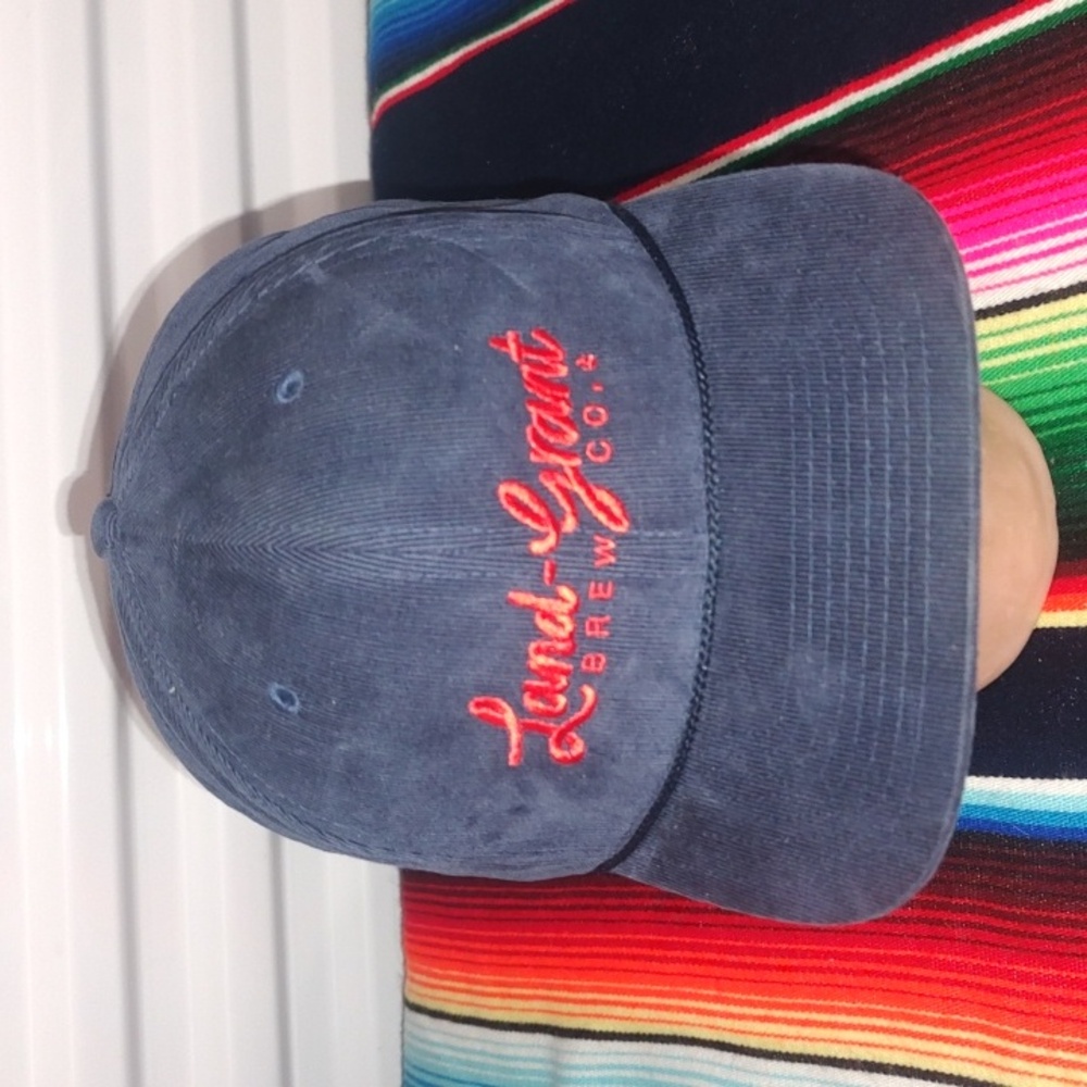 Land Grant Brewing Company Blue Courdroy Snapback Hat Cap w/Rope